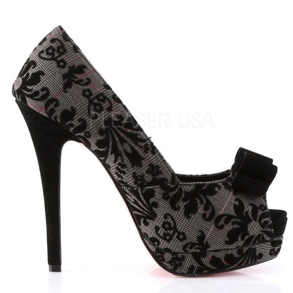Tweed Fabric Heels - Picture 2 of 3